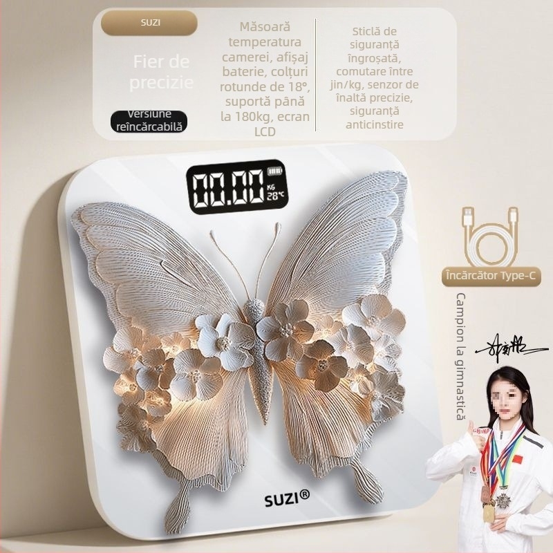 Cântar electronic Zhongda pentru măsurarea greutății corporale, design minimalist, pentru adulți