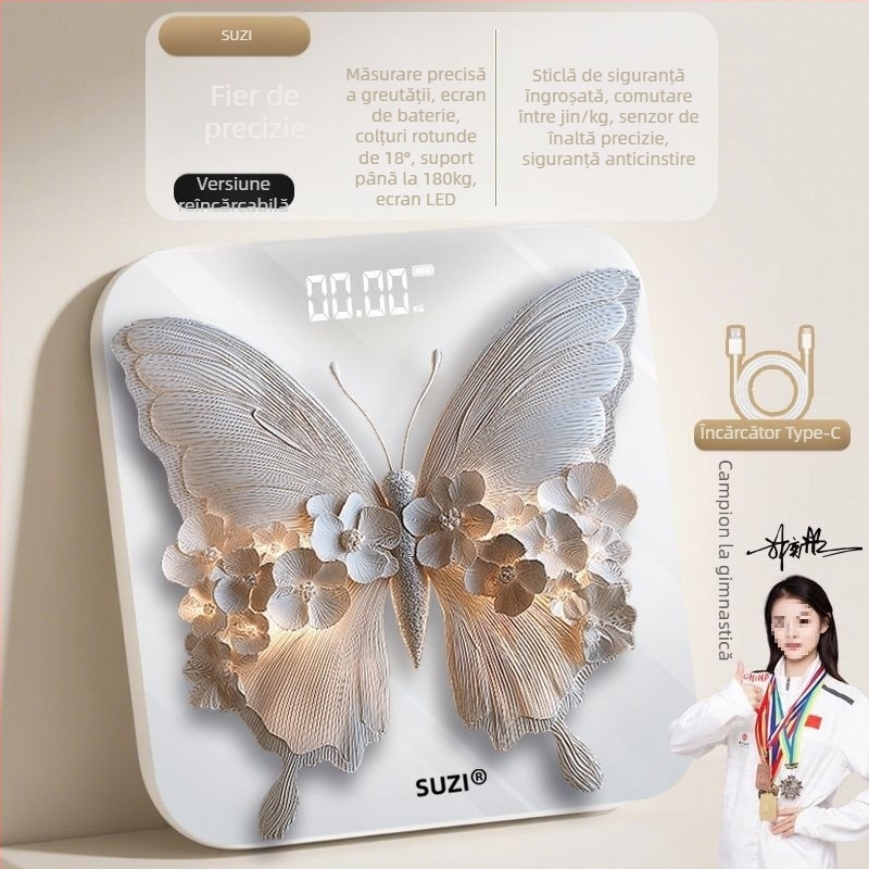 Cântar electronic Zhongda pentru măsurarea greutății corporale, design minimalist, pentru adulți