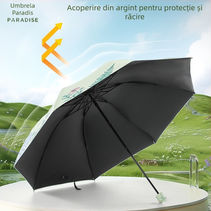 Paradise umbrelă (pânză poliester, acoperire vinil, 8 arce, deschidere manuală, imprimare logo posibil)