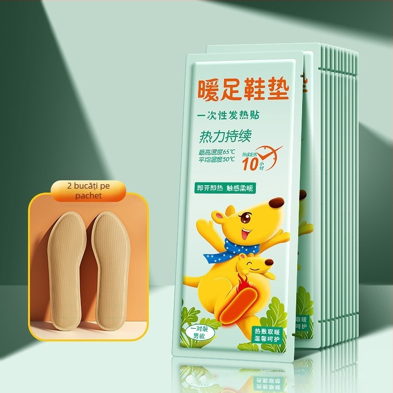 Tălpi autoîncălzite cu plăcuțe Mugwort, pentru iarnă, de unică folosință, papuci/casă unisex