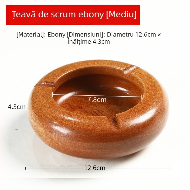 Scrumieră de lemn cu logo gravat, design personalizabil, potrivită pentru hoteluri, cafenele, restaurante și sufragerie