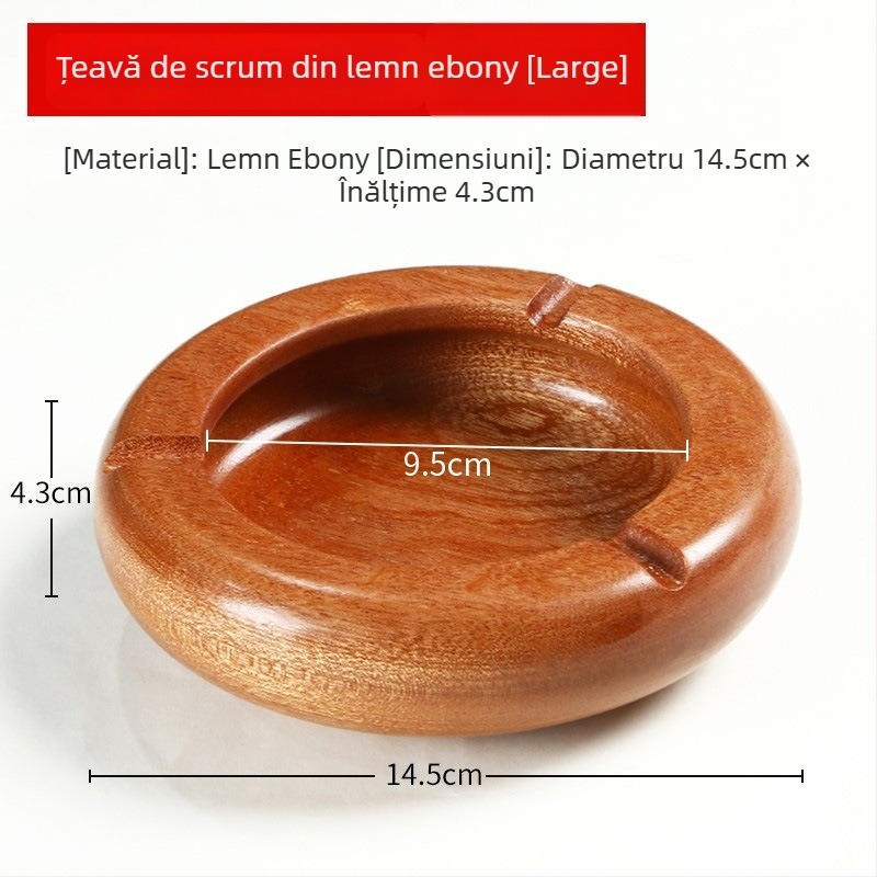 Scrumieră de lemn cu logo gravat, design personalizabil, potrivită pentru hoteluri, cafenele, restaurante și sufragerie