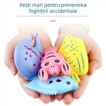 Joc magnetic de pescuit pentru copii pentru apă, cu flotabilitate și stimulare cognitivă, pești tridimensionali cu față dublă și undiță din plastic (pentru copii 4-6 ani)