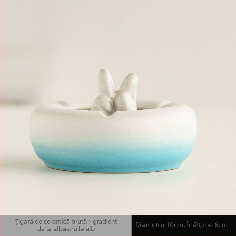 Cenușar ceramic ZY3402 cu schimbare graduală a culorii – creativ, personalizat, la modă pentru living și birou, reutilizabil, stil Chinezesc