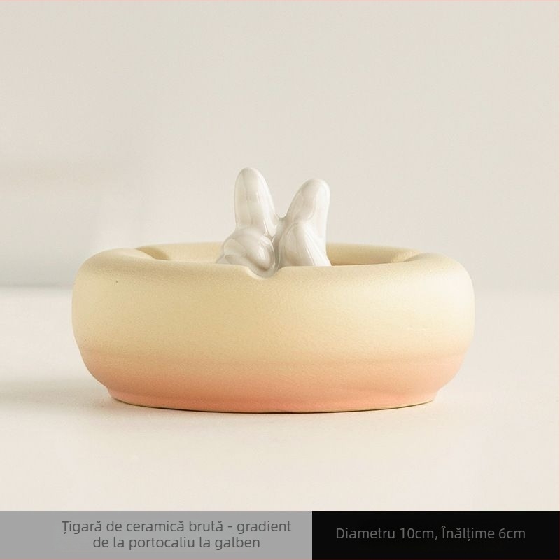 Cenușar ceramic ZY3402 cu schimbare graduală a culorii – creativ, personalizat, la modă pentru living și birou, reutilizabil, stil Chinezesc