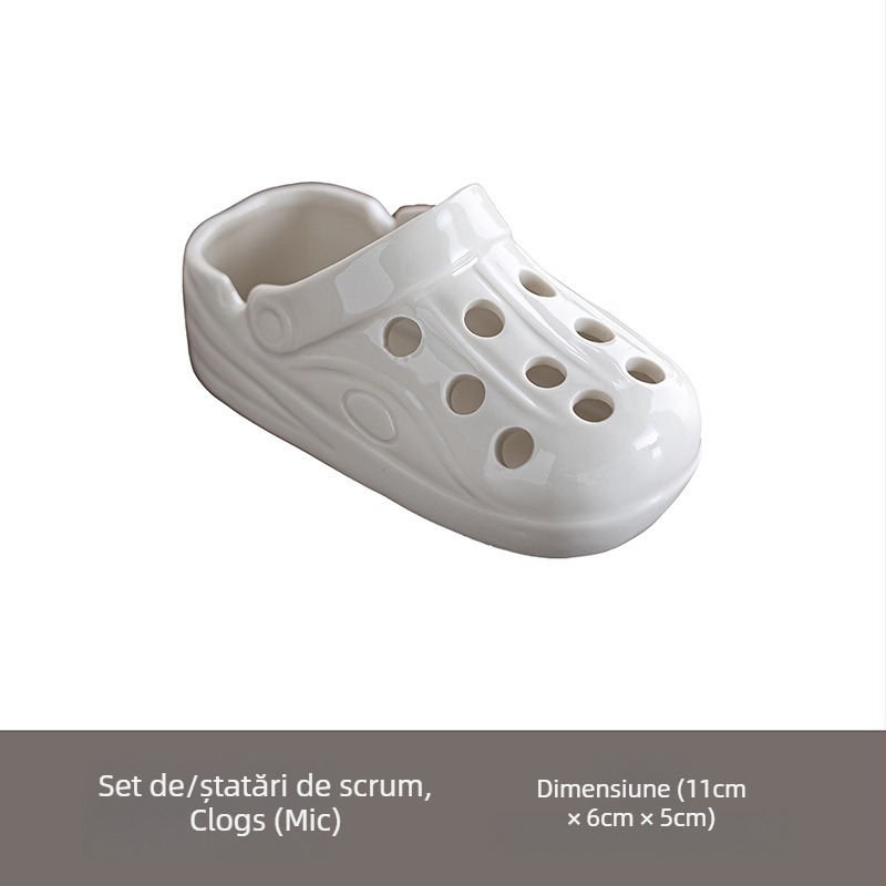 Scrumiere ceramică în formă de papuc, cu logo imprimat; Brand Mu nanshan; Origine Dehua; Ambalaj: 20 buc.; Material: ceramic.