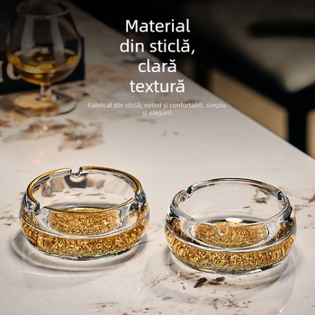 Scrumieră - stil european, din sticlă cristal, cu imprimare a logo-ului și personalizare