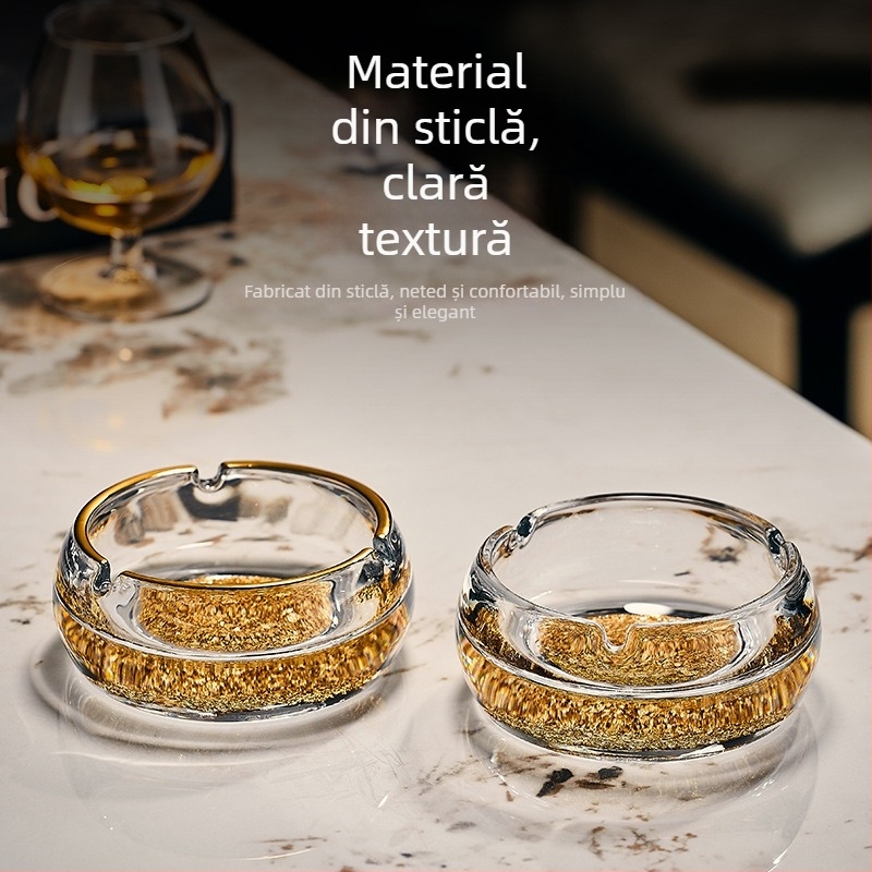 Scrumieră - stil european, din sticlă cristal, cu imprimare a logo-ului și personalizare