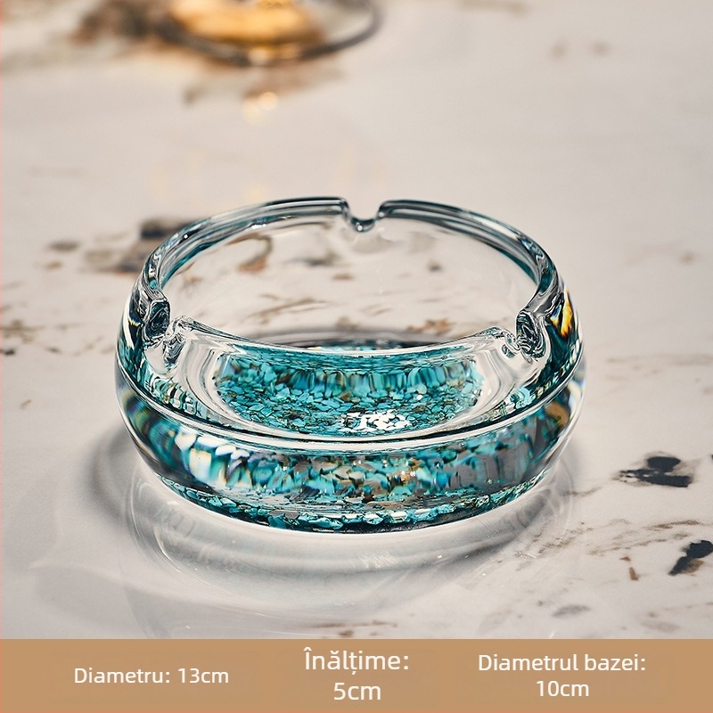 Scrumieră - stil european, din sticlă cristal, cu imprimare a logo-ului și personalizare