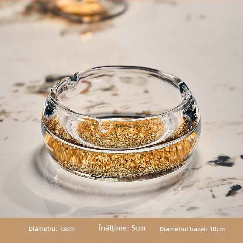 Scrumieră - stil european, din sticlă cristal, cu imprimare a logo-ului și personalizare