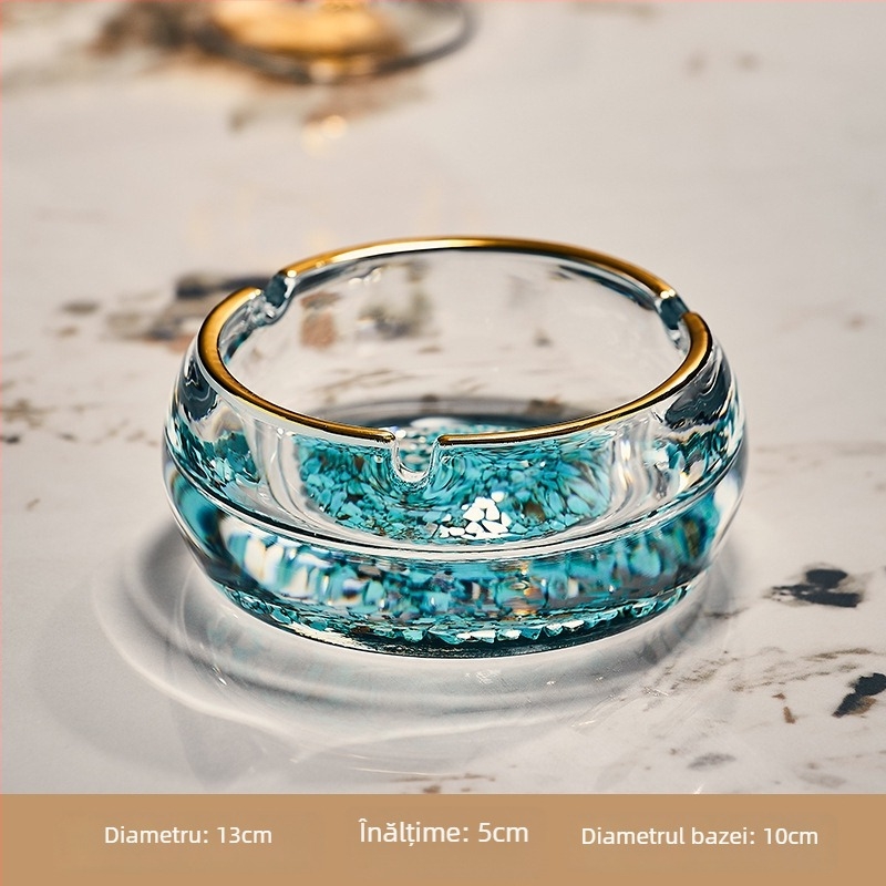 Scrumieră - stil european, din sticlă cristal, cu imprimare a logo-ului și personalizare