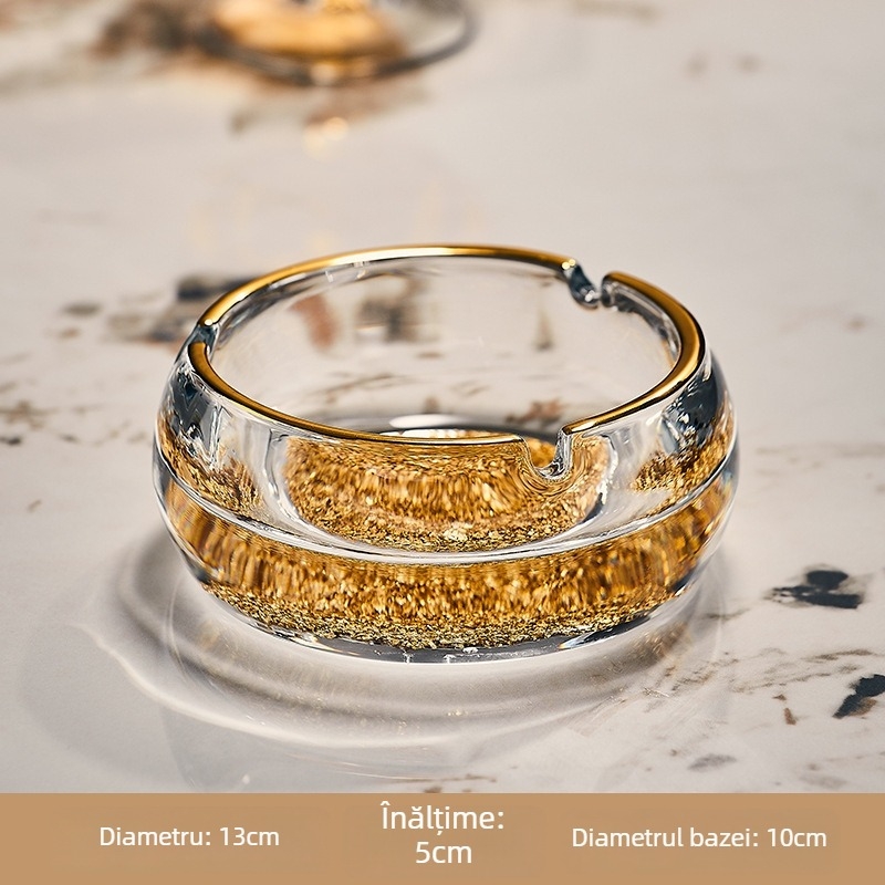 Scrumieră - stil european, din sticlă cristal, cu imprimare a logo-ului și personalizare