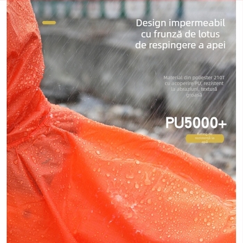 Poncă de ploaie cu glugă – 3 în 1 pentru drumeții, alpinism și pescuit; țesătură groasă, rezistentă