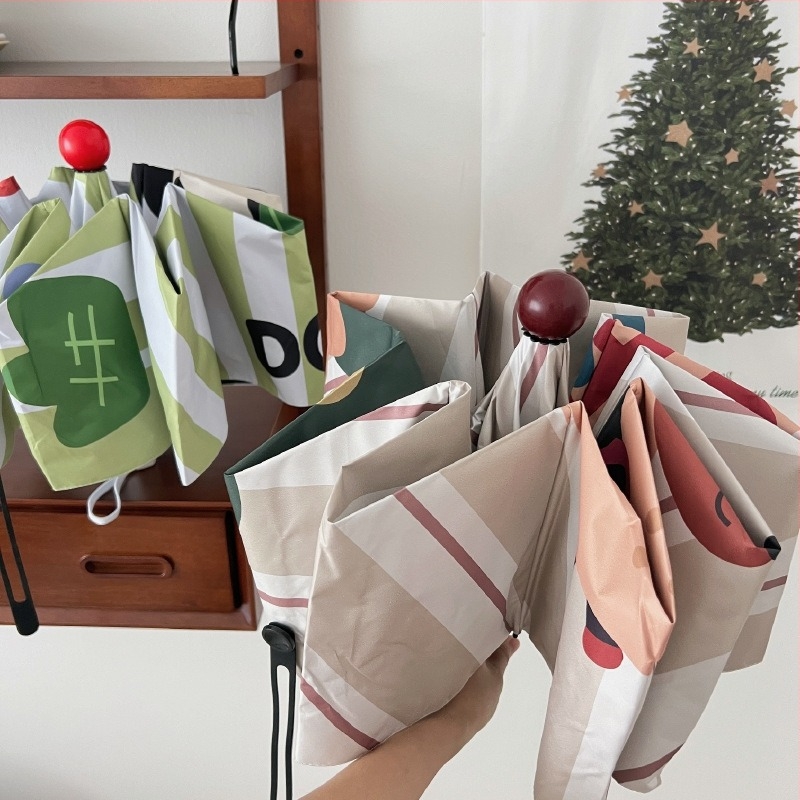 Umbrelă de soare cu design cu cățeluș desen animat, protecție UV UPF 40+, deschidere automată, cadru cu 8 brațe, țesătură 190T