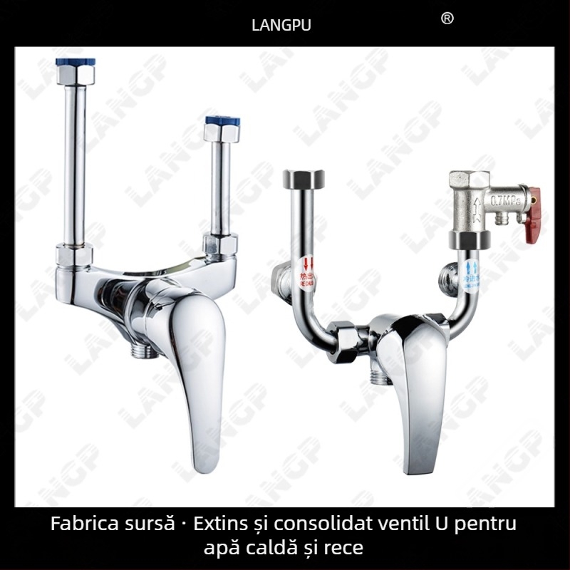 Valvă de amestec pentru încălzitor de apă din oțel inoxidabil 304 – supapă de amestec U din cupru, montaj deschis, accesoriu pentru duș