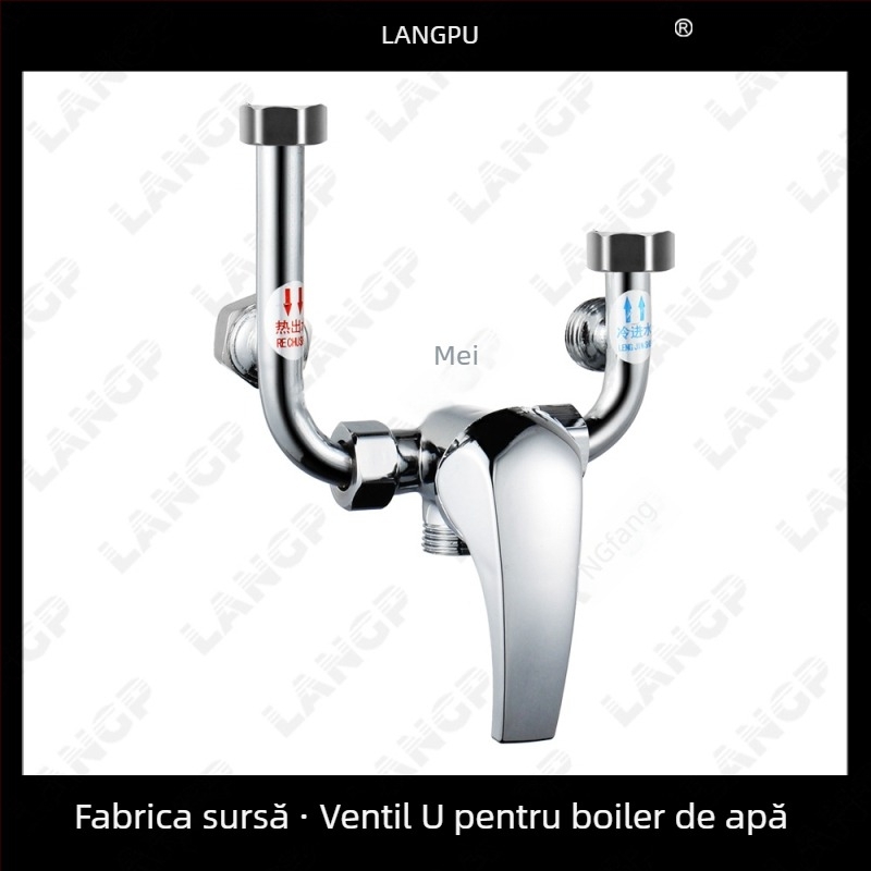 Valvă de amestec pentru încălzitor de apă din oțel inoxidabil 304 – supapă de amestec U din cupru, montaj deschis, accesoriu pentru duș