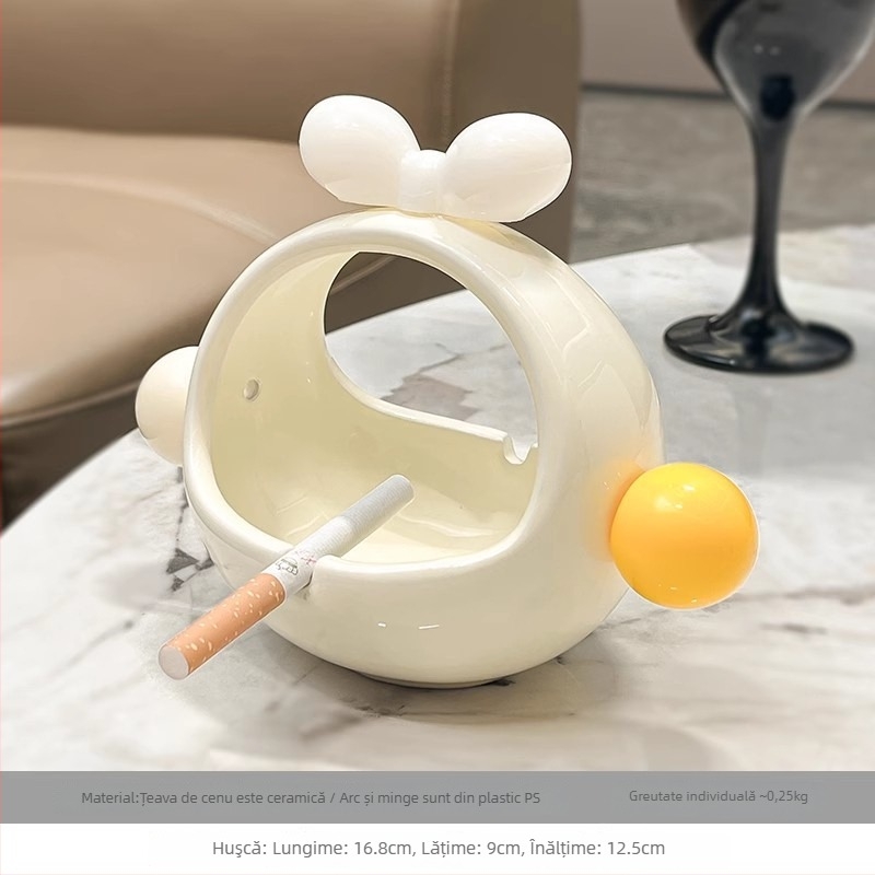 Scrumiere ceramică în stil Nordic, cu lux subtil, funcții decorative și de depozitare, cadou ideal pentru casa nouă.