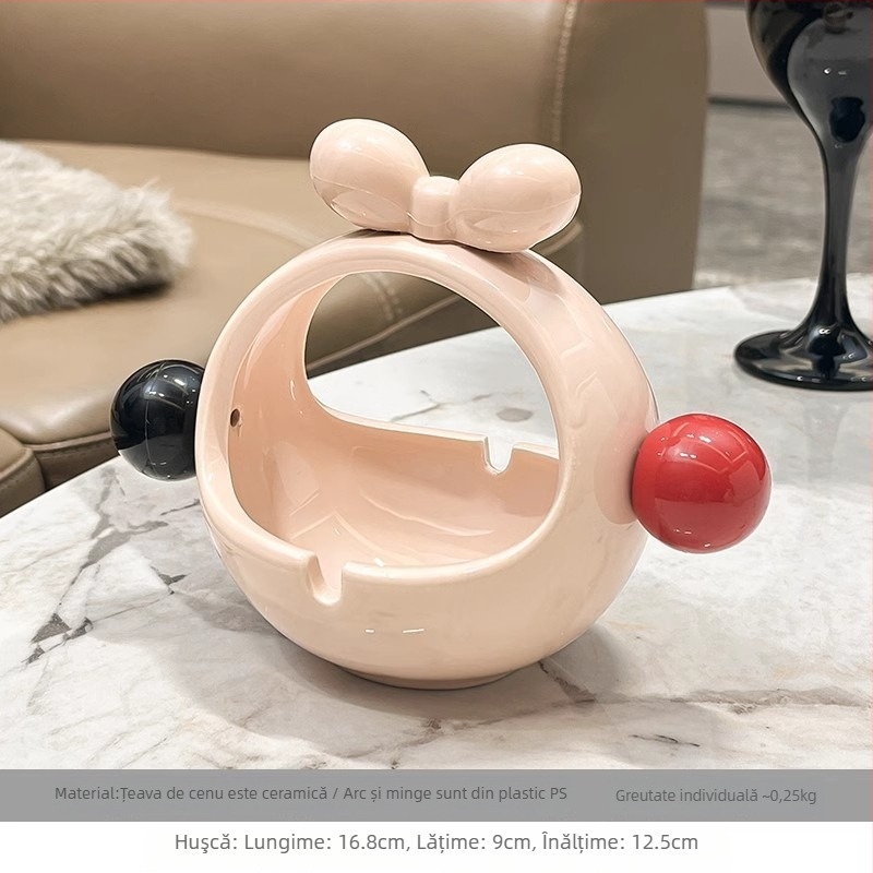 Scrumiere ceramică în stil Nordic, cu lux subtil, funcții decorative și de depozitare, cadou ideal pentru casa nouă.