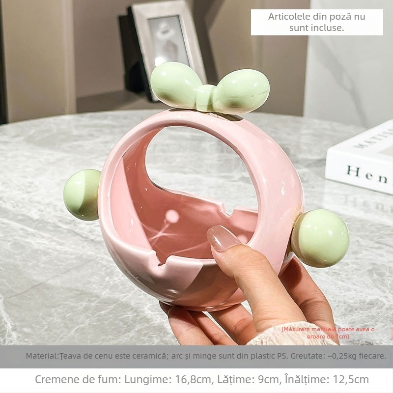 Scrumiere ceramică în stil Nordic, cu lux subtil, funcții decorative și de depozitare, cadou ideal pentru casa nouă.