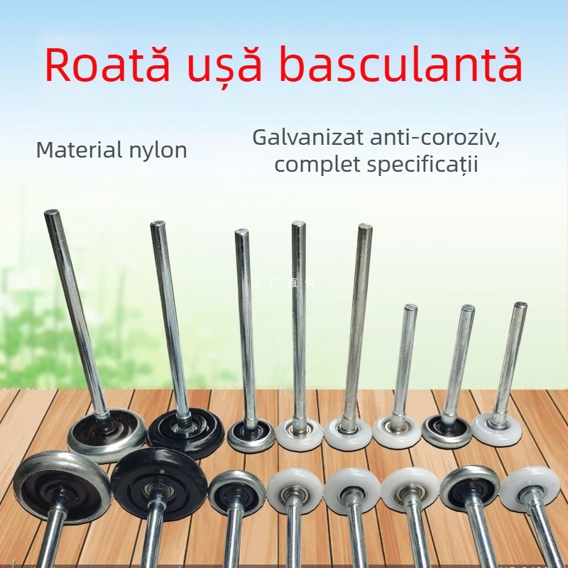 Rulou electric cu telecomandă pentru ușa de garaj, roată din nylon cu ghidaj și lagăr metalic