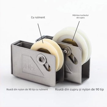 Rola pentru uși glisante din oțel inoxidabil, pentru șina de geam, model Wjbxghl, stil modern minimalist