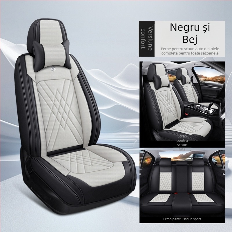 Huse pentru scaune auto – set complet, pentru cinci locuri, universal pentru toate sezoanele, material din fibre, umplutură din bumbac