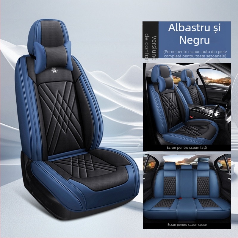 Huse pentru scaune auto – set complet, pentru cinci locuri, universal pentru toate sezoanele, material din fibre, umplutură din bumbac