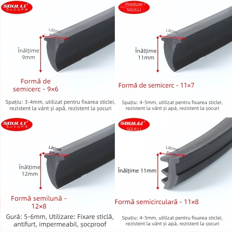 Bandă de etanșare din aliaj de aluminiu, tip T, pentru uși și ferestre, bandă de presare a spațiului dintre sticlă, model Xjmft