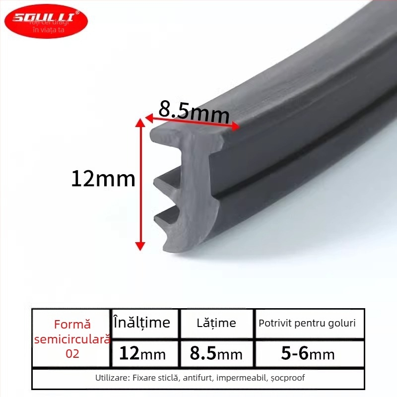 Bandă de etanșare din aliaj de aluminiu, tip T, pentru uși și ferestre, bandă de presare a spațiului dintre sticlă, model Xjmft