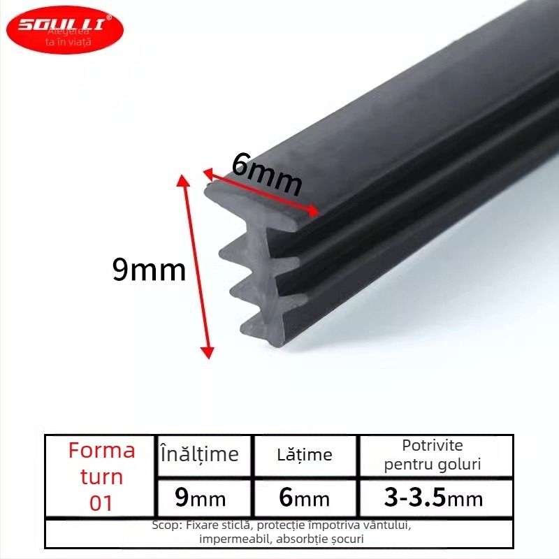 Bandă de etanșare din aliaj de aluminiu, tip T, pentru uși și ferestre, bandă de presare a spațiului dintre sticlă, model Xjmft