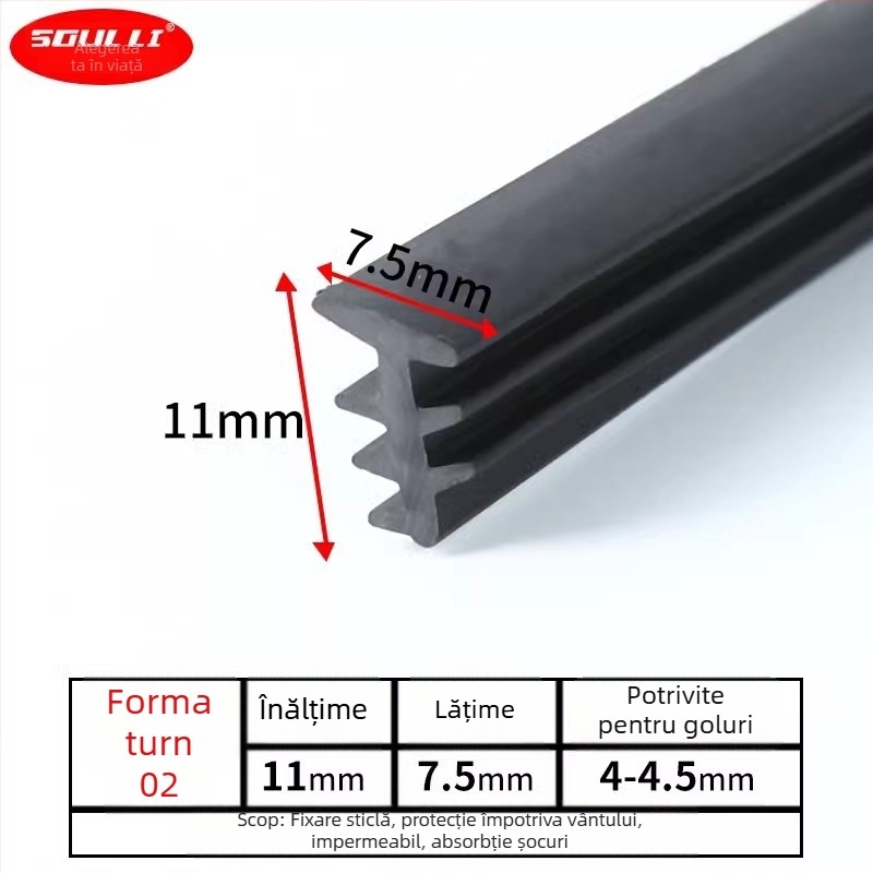 Bandă de etanșare din aliaj de aluminiu, tip T, pentru uși și ferestre, bandă de presare a spațiului dintre sticlă, model Xjmft