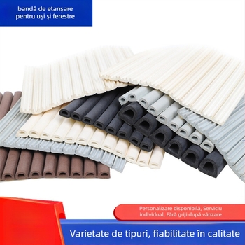 Bandă de etanșare autoadezivă pentru uși și ferestre - tip D, bandă din spumă, etanșare a spațiilor, rezistentă la temperaturi înalte
