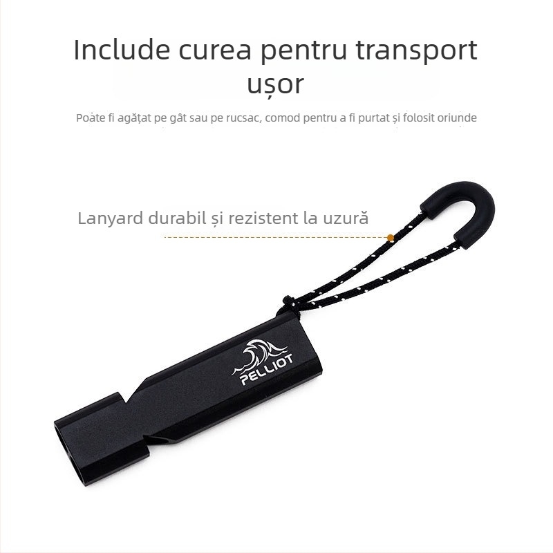 Fluier de supraviețuire pentru exterior, din aliaj de aluminiu, marcă pelliot/Boxi