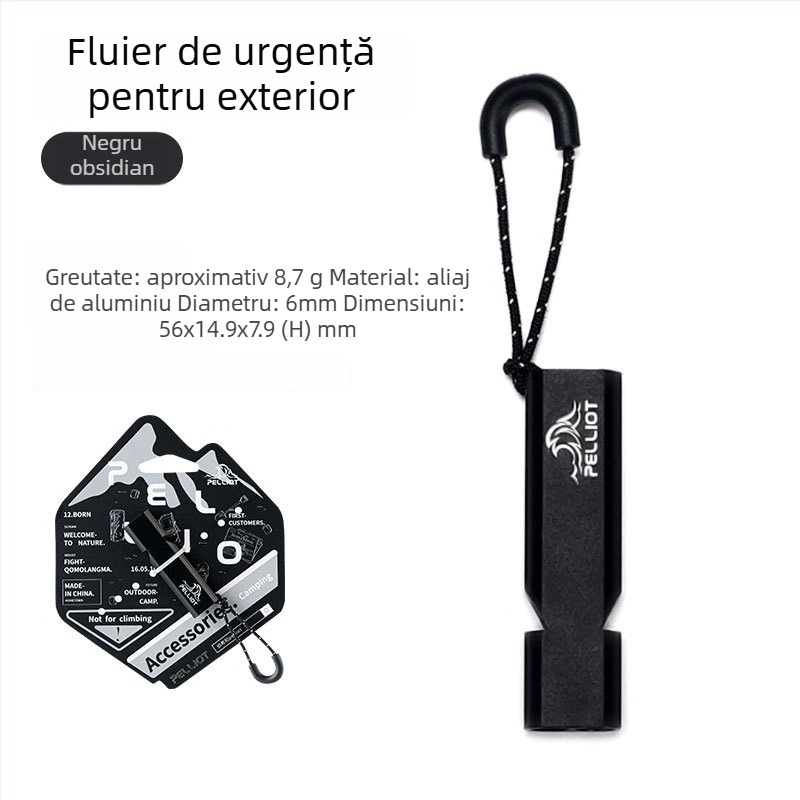 Fluier de supraviețuire pentru exterior, din aliaj de aluminiu, marcă pelliot/Boxi
