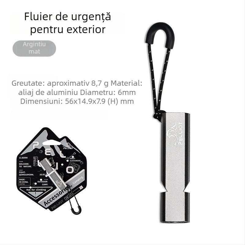 Fluier de supraviețuire pentru exterior, din aliaj de aluminiu, marcă pelliot/Boxi