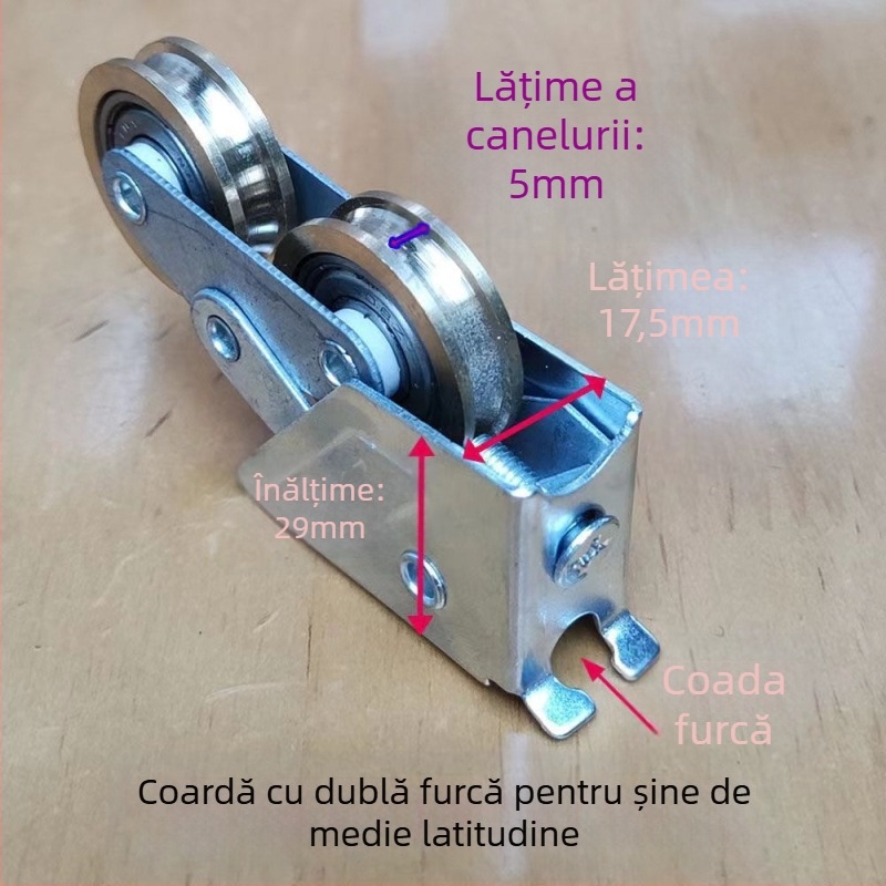 Rulment rola pentru uși și ferestre glisante, cu disc din cupru din aliaj de aluminiu