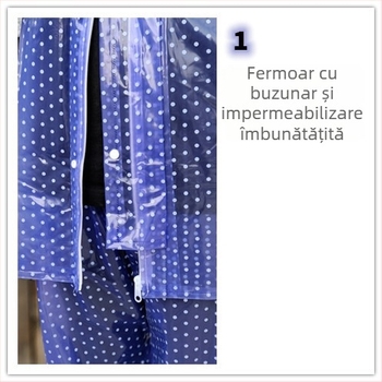 Set impermeabil din două piese (palton de ploaie și pantaloni), unisex, PVC, țesătură 18S, strat gros PVC