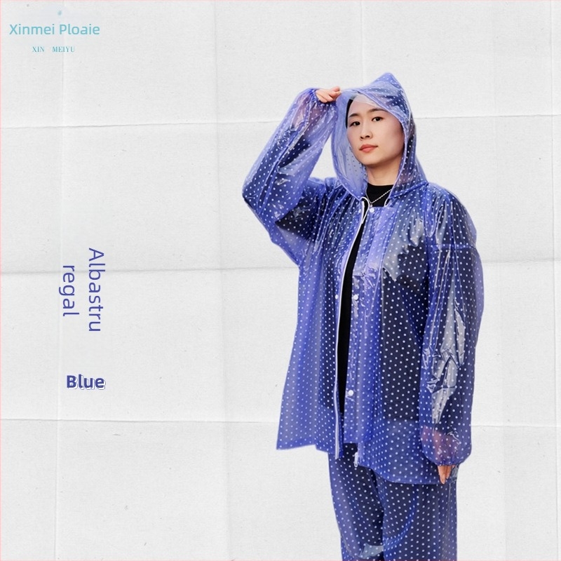 Set impermeabil din două piese (palton de ploaie și pantaloni), unisex, PVC, țesătură 18S, strat gros PVC