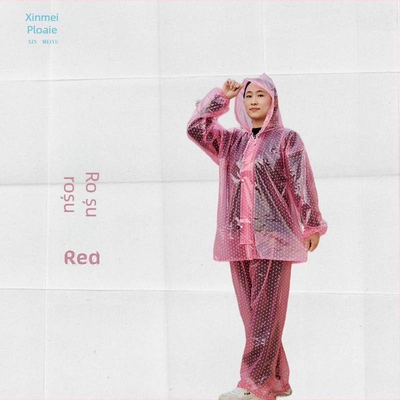 Set impermeabil din două piese (palton de ploaie și pantaloni), unisex, PVC, țesătură 18S, strat gros PVC