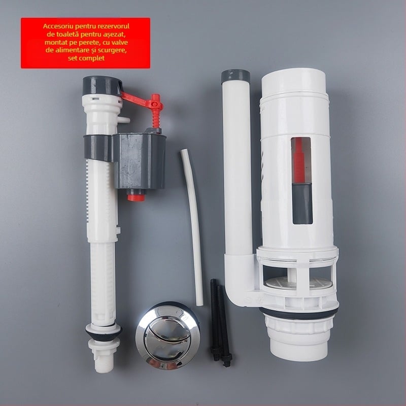 Accesorii pentru rezervor montat pe perete pentru toaletă de tip squat – valve de alimentare și evacuare, din plastic