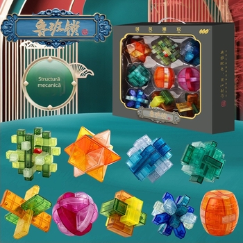 Kong Ming Lock / Luban Lock – blocuri puzzle din plastic pentru deblocare, pentru copii 4–6 ani, Shantou, Guangdong