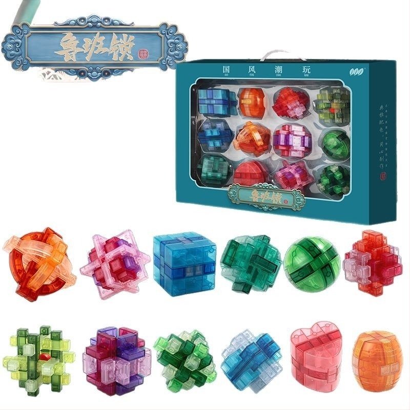 Kong Ming Lock / Luban Lock – blocuri puzzle din plastic pentru deblocare, pentru copii 4–6 ani, Shantou, Guangdong