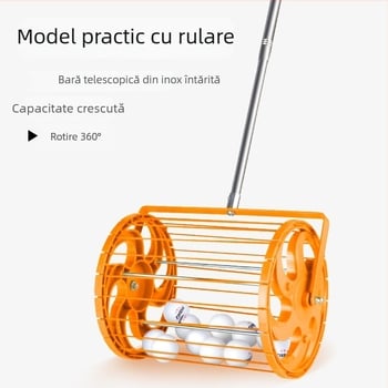 Meishulong colector automat de mingi pentru tenis de masă, cu mecanism retractabil, coș mobil rotativ pentru colectare și depozitare pentru antrenament