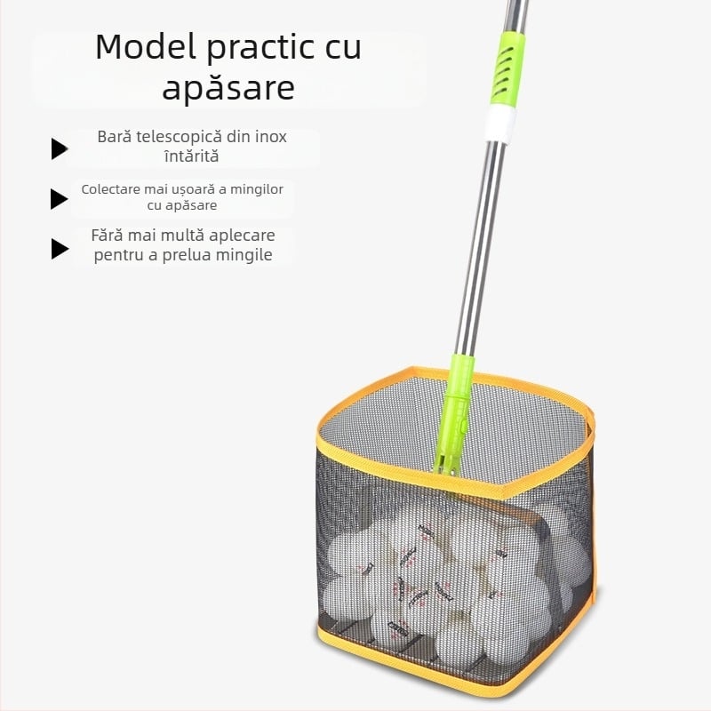 Meishulong colector automat de mingi pentru tenis de masă, cu mecanism retractabil, coș mobil rotativ pentru colectare și depozitare pentru antrenament