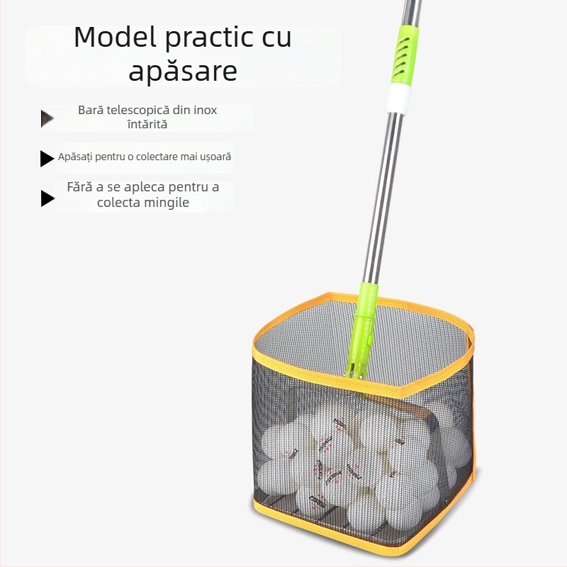 Meishulong colector automat de mingi pentru tenis de masă, cu mecanism retractabil, coș mobil rotativ pentru colectare și depozitare pentru antrenament