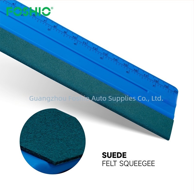 FOSHIO Racletă pentru folie auto și tapet – Material TPEE, mâner lung cu scară de măsurare