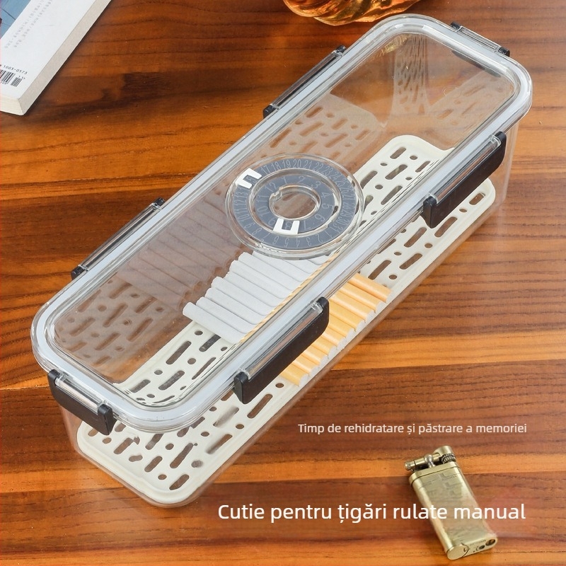 Cutie de țigarete din plastic, sigilată, capacitate mare (300 țigarete), reutilizabilă, imprimare logo disponibil, personalizare