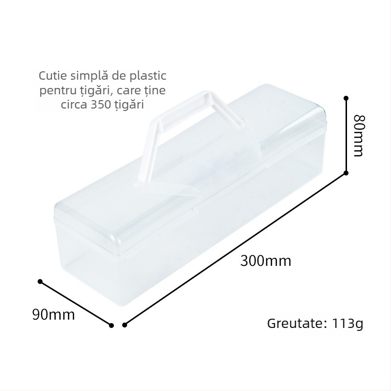 Cutie de țigarete din plastic, sigilată, capacitate mare (300 țigarete), reutilizabilă, imprimare logo disponibil, personalizare