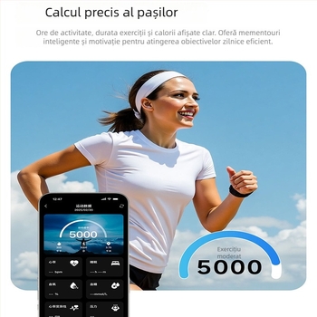 SY07 Bratara Inteligentă fără ecran – monitorizare ritm cardiac, oxigen din sânge, monitorizare somn, numărătoare pași; autonomie baterie până la 7 zile, Bluetooth, încărcare magnetică; curea tricotată, carcasă din fibră de carbon; rezistentă la înot