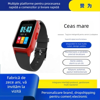 Ceas inteligent cu poziționare GPS, monitorizare tensiune arterială și ritm cardiac, ecran TFT rezistent la apă, încărcare USB, rază de peste 10 m